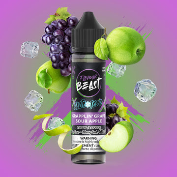 SALTBASE FLAVOUR BEAST GRAPPLIN' GRAPE SOUR APPLE ICED