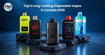 Five long-lasting disposable vape devices featured in a Canada 2026 vape comparison.  