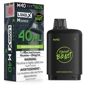 Level X M Series 40ml Pod 160K -Gusto Green Apple