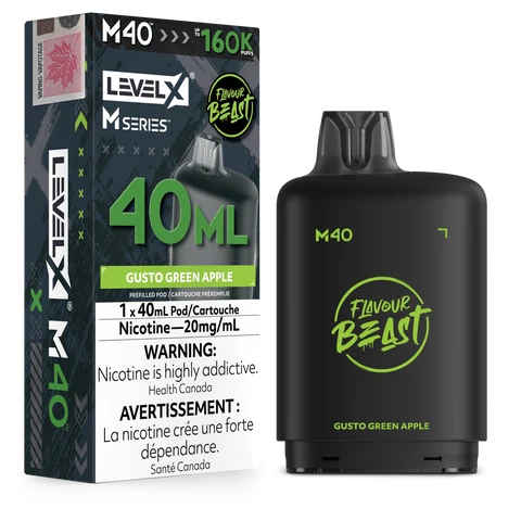 Level X M Series 40ml Pod 160K -Gusto Green Apple