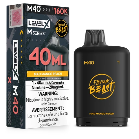 Level X M Series 40ml Pod 160K -Mad Mango Peach