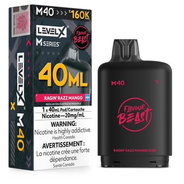 Level X M Series 40ml Pod 160K - Ragin Razz Mango Iced