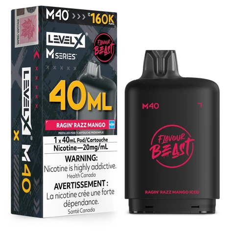 Level X M Series 40ml Pod 160K - Ragin Razz Mango Iced
