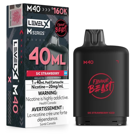 Level X M Series 40ml Pod 160K - Sic Strawberry