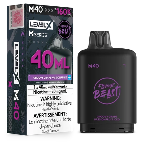 Level X M Series 40ml Pod 160K - Groovy Grape Passion Fruit Iced