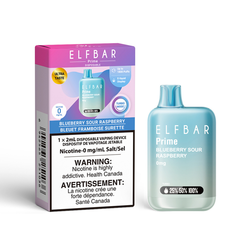 ELFBAR Prime 1800 Zero Nicotine - Blueberry sour raspberry