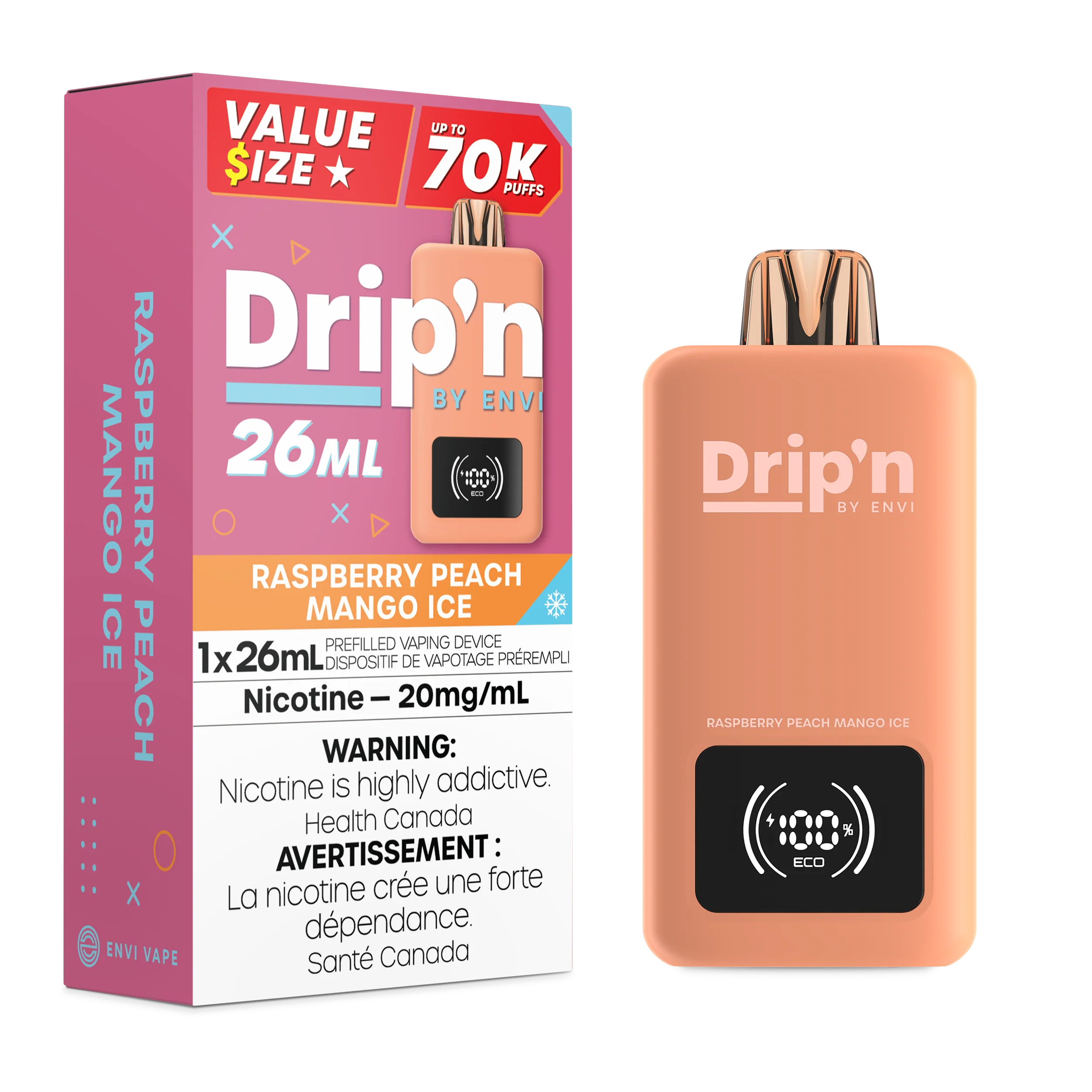 DRIP'N 70K Raspberry Peach Mango Ice
