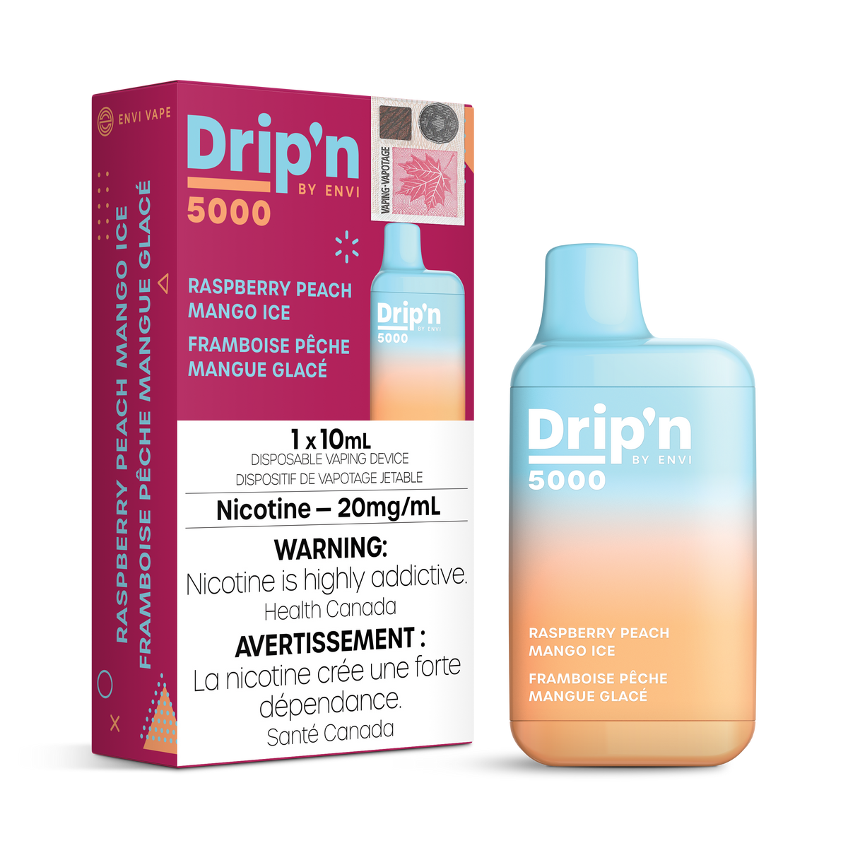 Drip'n 5000 - Raspberry Peach Mango Ice