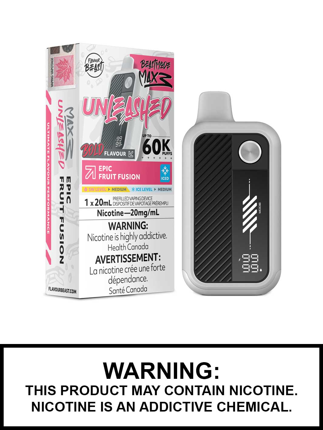 FLAVOUR BEAST BEAST MODE MAX 3 60K - Epic Fruit Fusion Iced