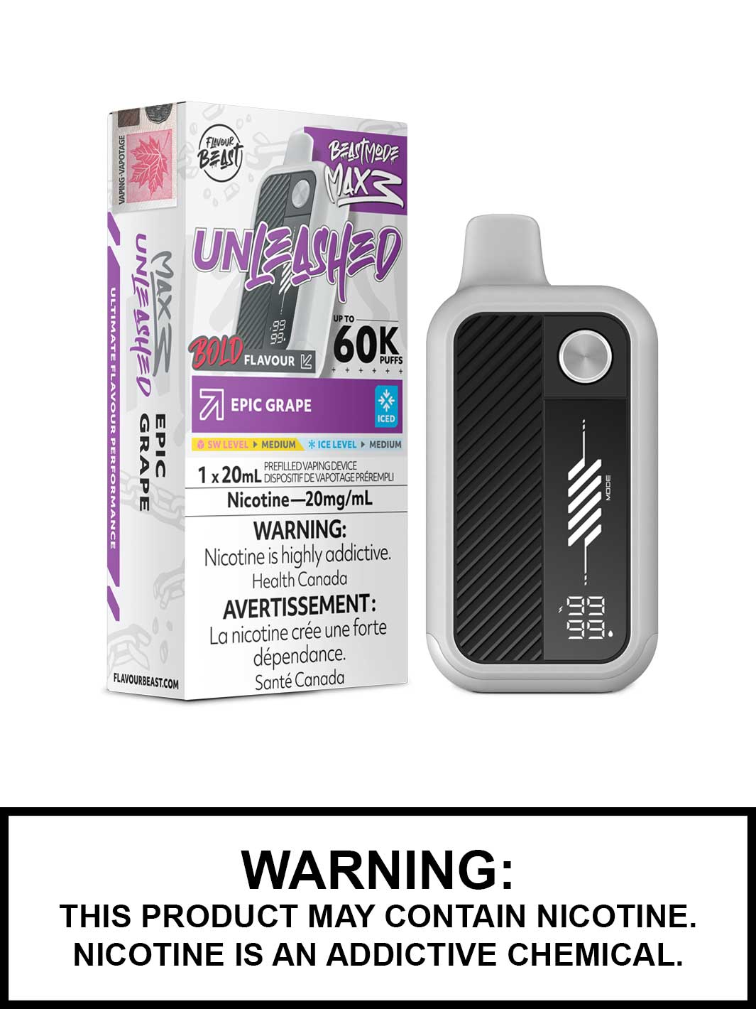 FLAVOUR BEAST BEAST MODE MAX 3 60K - Epic Grape Iced