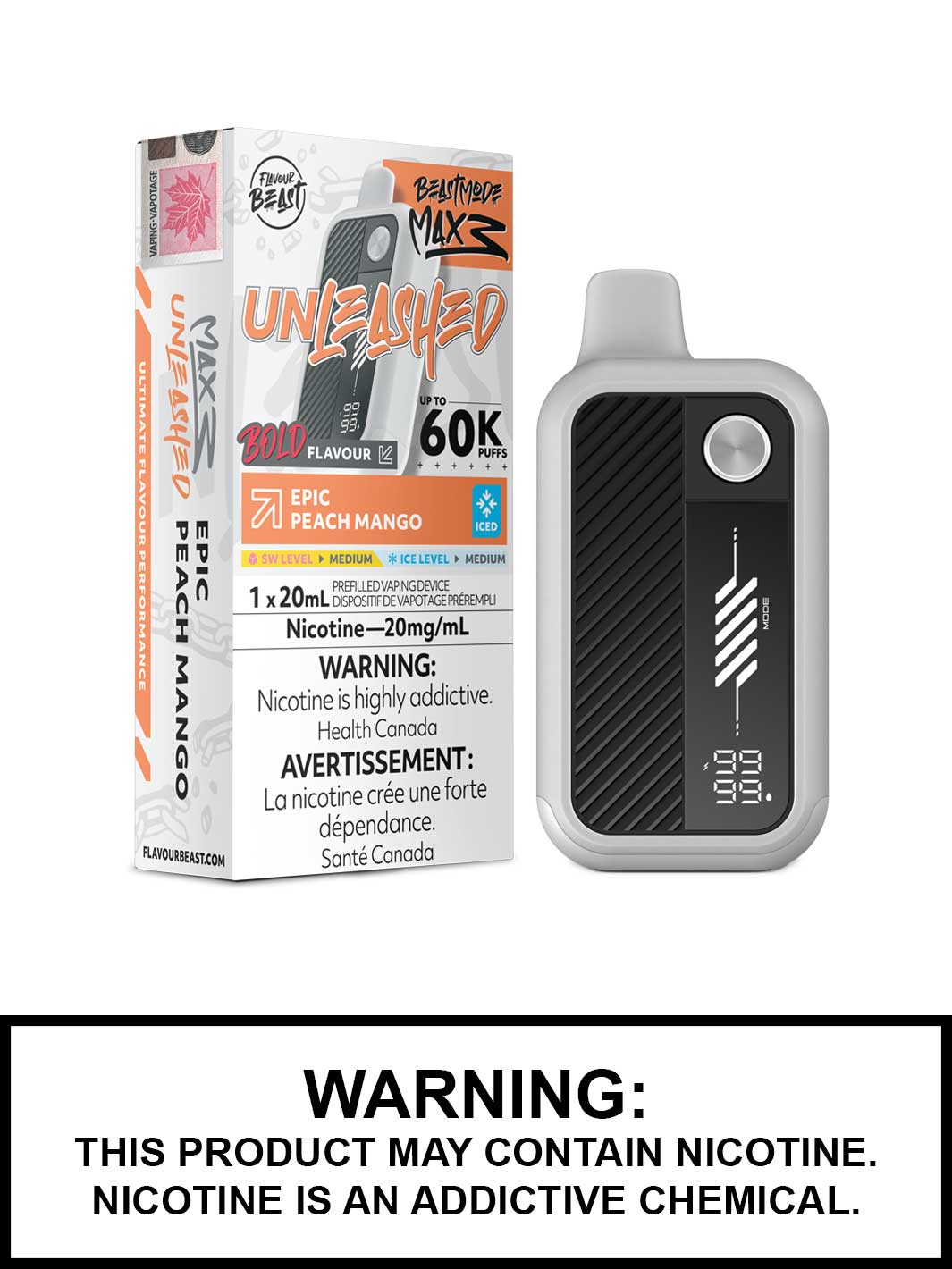 FLAVOUR BEAST BEAST MODE MAX 3 60K - Epic Peach Mango Iced