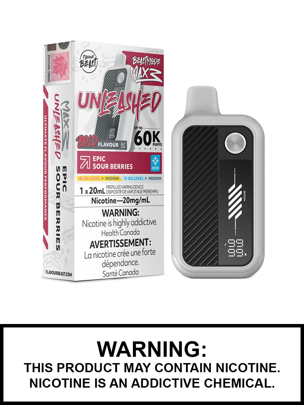 FLAVOUR BEAST BEAST MODE MAX 3 60K - Epic Sour Berries Iced