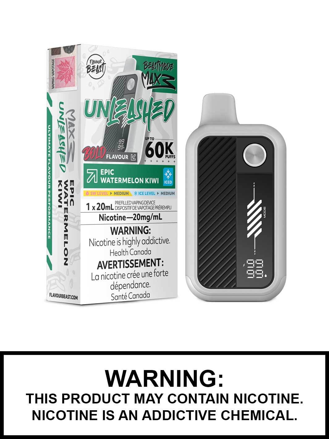 FLAVOUR BEAST BEAST MODE MAX 3 60K - Epic Watermelon Kiwi Iced