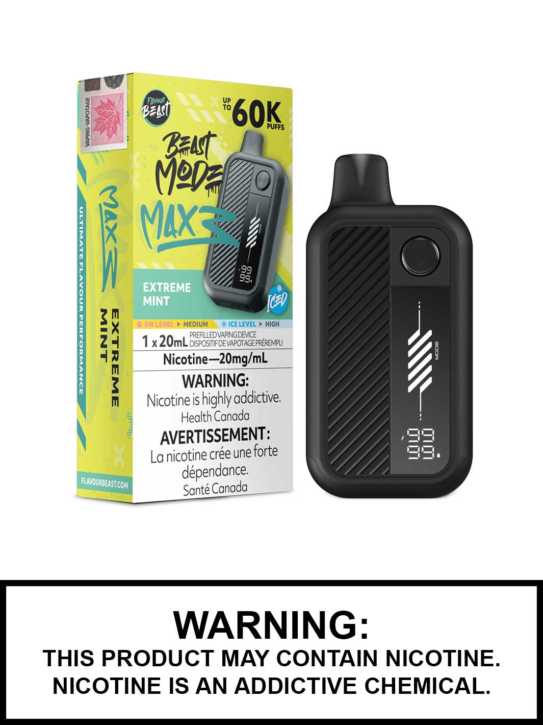 FLAVOUR BEAST BEAST MODE MAX 3 60K - Extreme Mint Iced