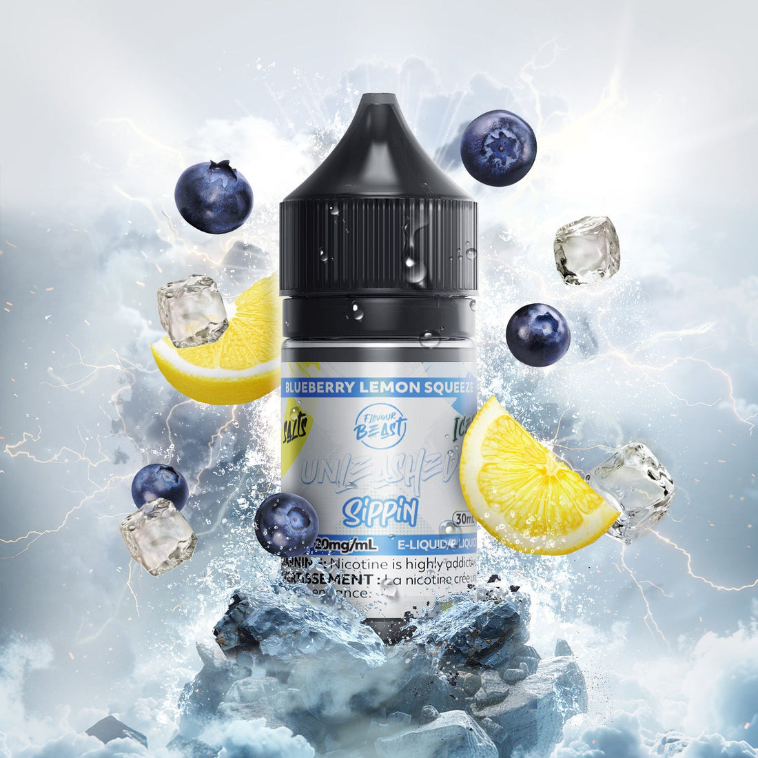 SALTBASE Flavour Beast E-Liquid Unleashed Sippin Blueberry Lemon Squeeze