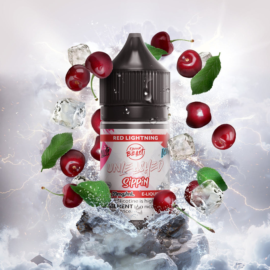 SALTBASE Flavour Beast E-Liquid Unleashed Sippin Red Lightning