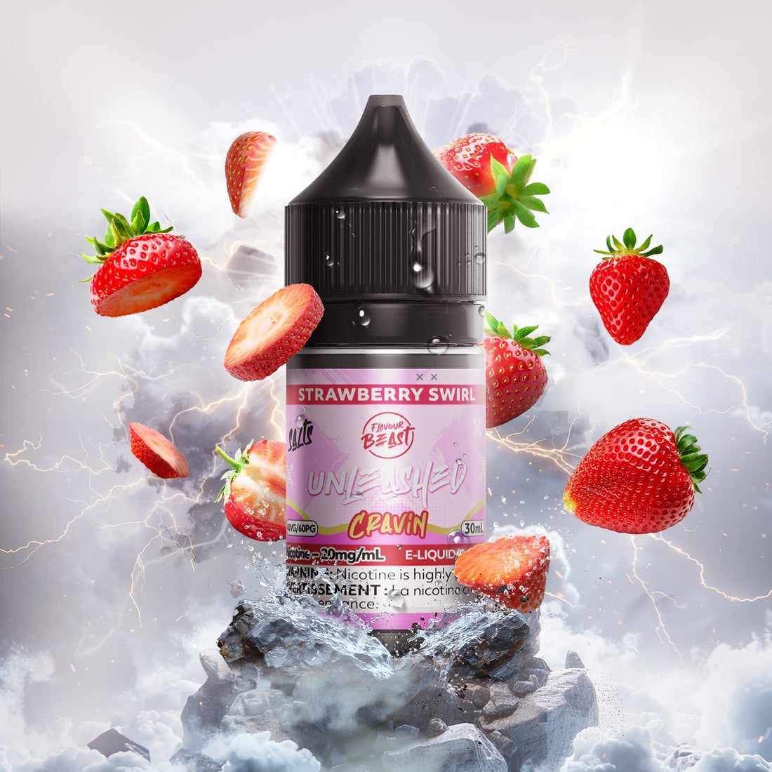 SALTBASE Flavour Beast E-Liquid - Unleashed Cravin Strawberry Swirl