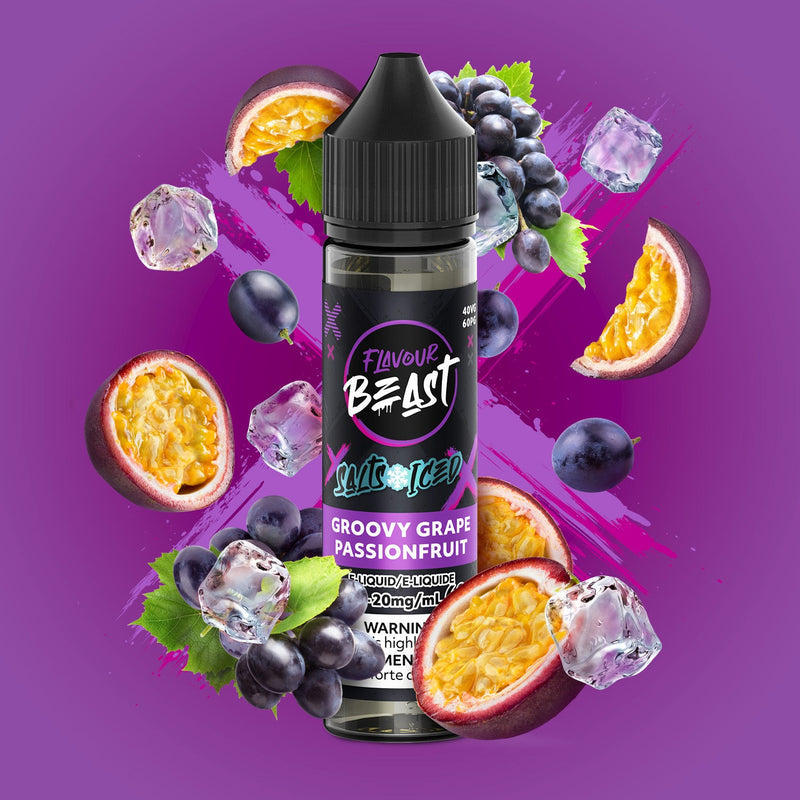 SALTBASE FLAVOUR BEAST GROOVY GRAPE PASSIONFRUIT ICED