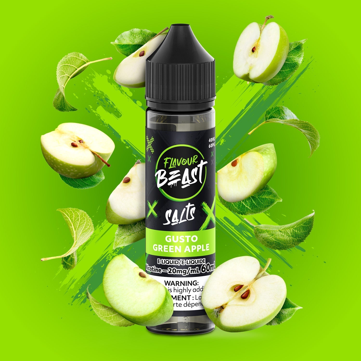 SALTBASE FLAVOUR BEAST GUSTO GREEN APPLE