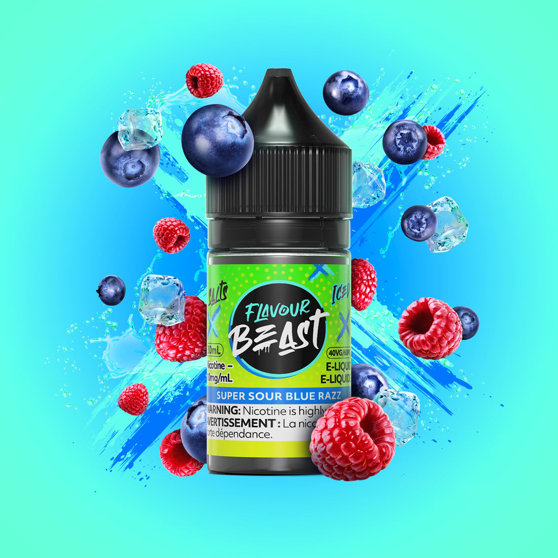 SALTBASE FLAVOUR BEAST SUPER SOUR BLUE RAZZ