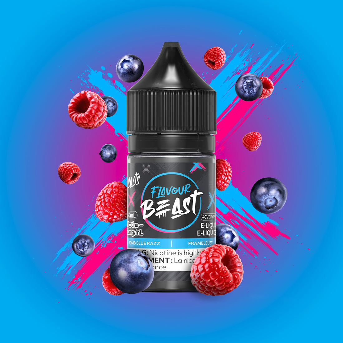 SALTBASE FLAVOUR BEAST BOMB BLUE RAZZ