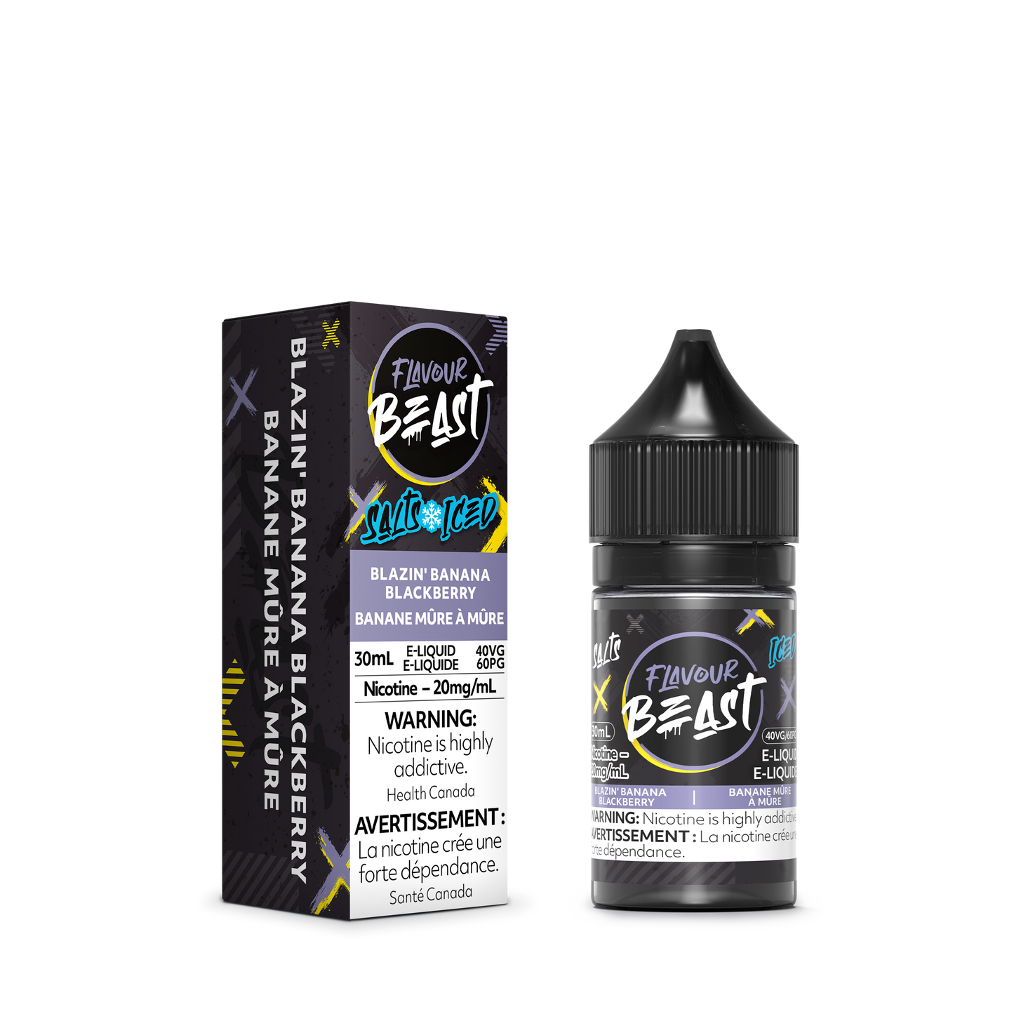 SALTBASE FLAVOUR BEAST BLAZIN' BANANA BLACBERRY ICED