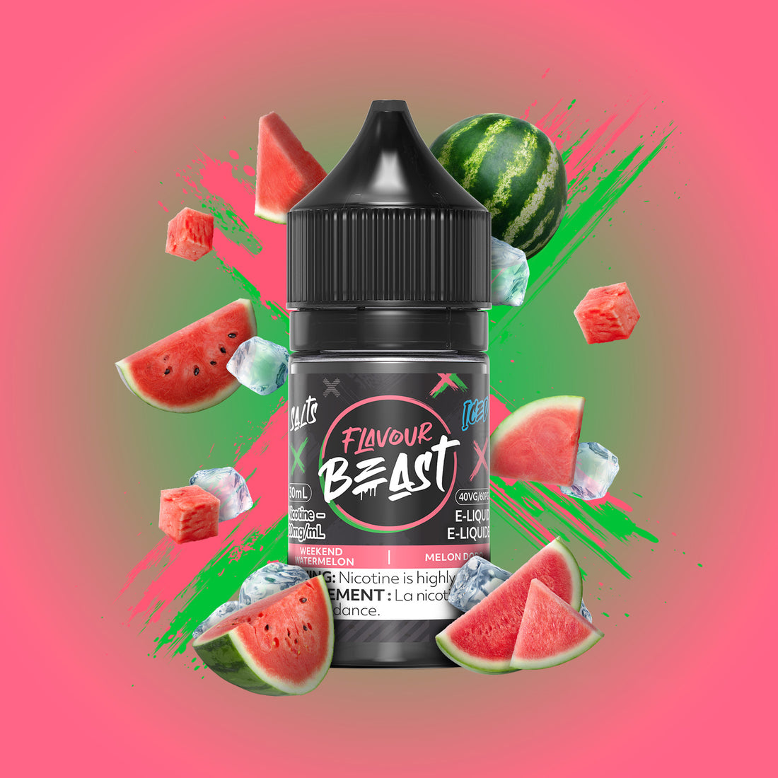 SALTBASE FLAVOUR BEAST WEEKEND WATERMELON ICED