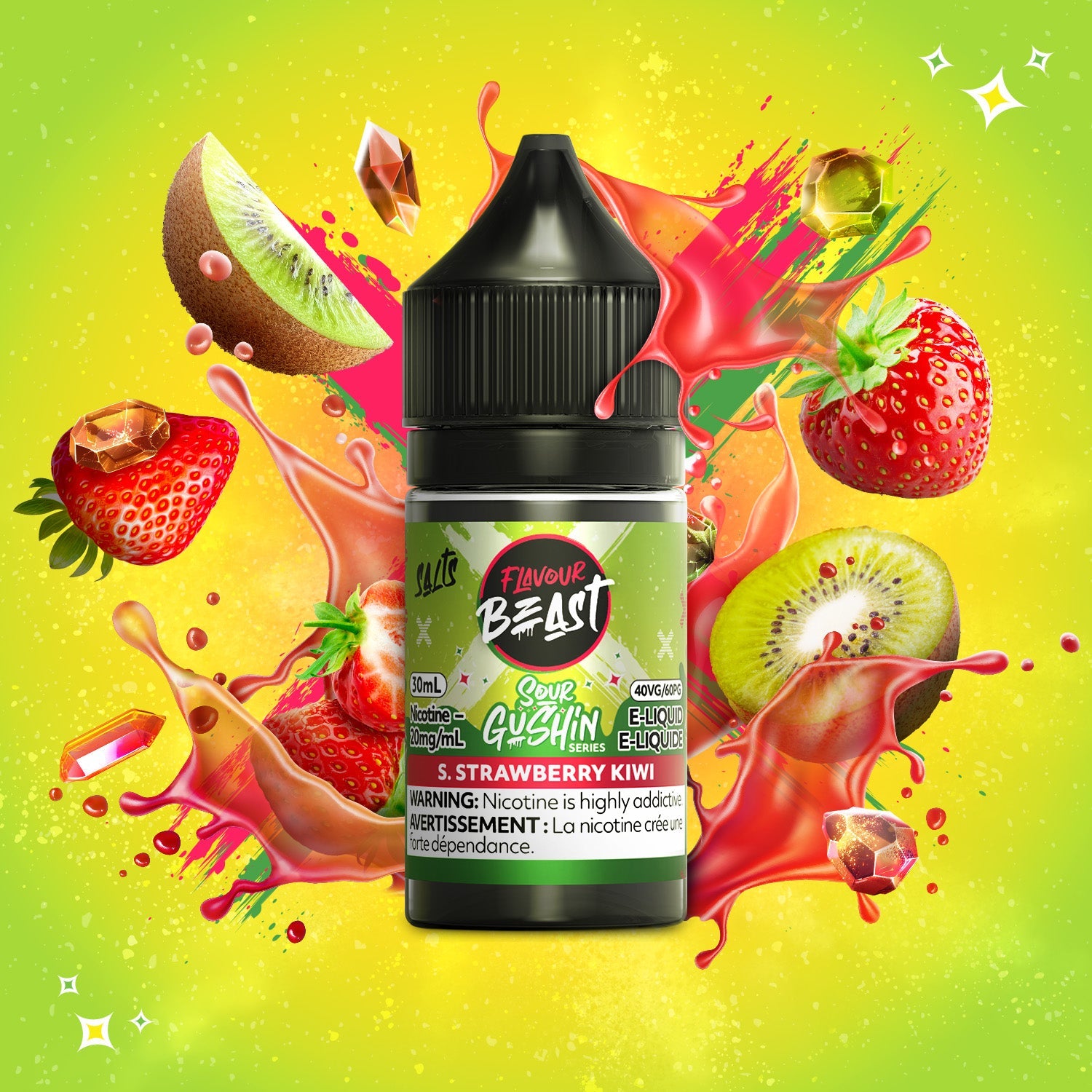 Flavour Beast Gushin - Sour Strawberry Kiwi