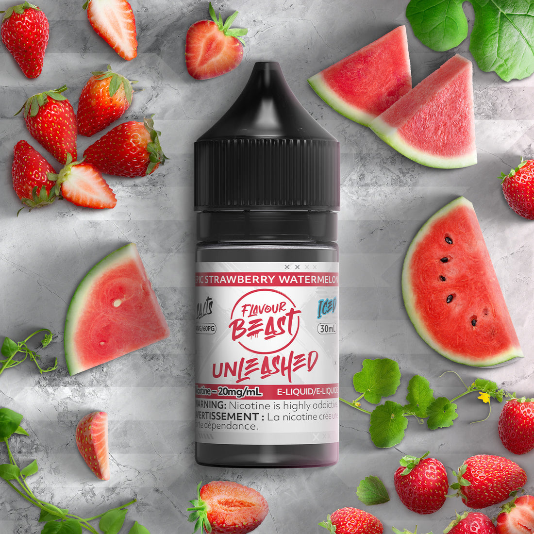 SALTBASE FLAVOUR BEAST UNLEASHED EPIC STRAWBERRY WATERMELON