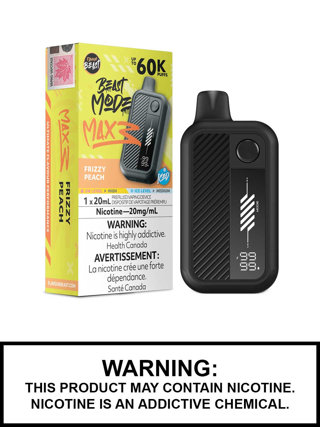 FLAVOUR BEAST BEAST MODE MAX 3 60K - Frizzy Peach Iced