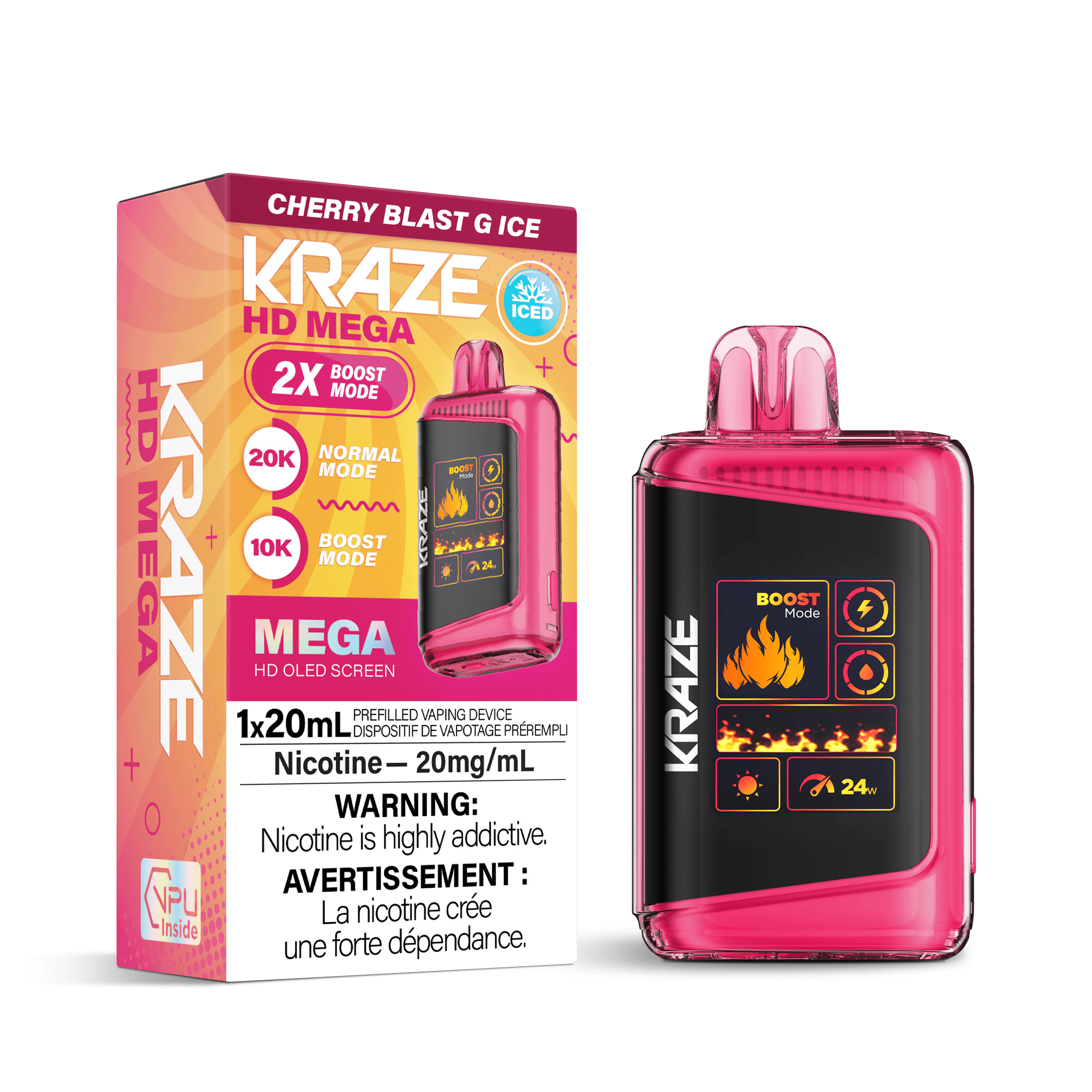 KRAZE HD MEGA 20K CHERRY BLAST G ICE