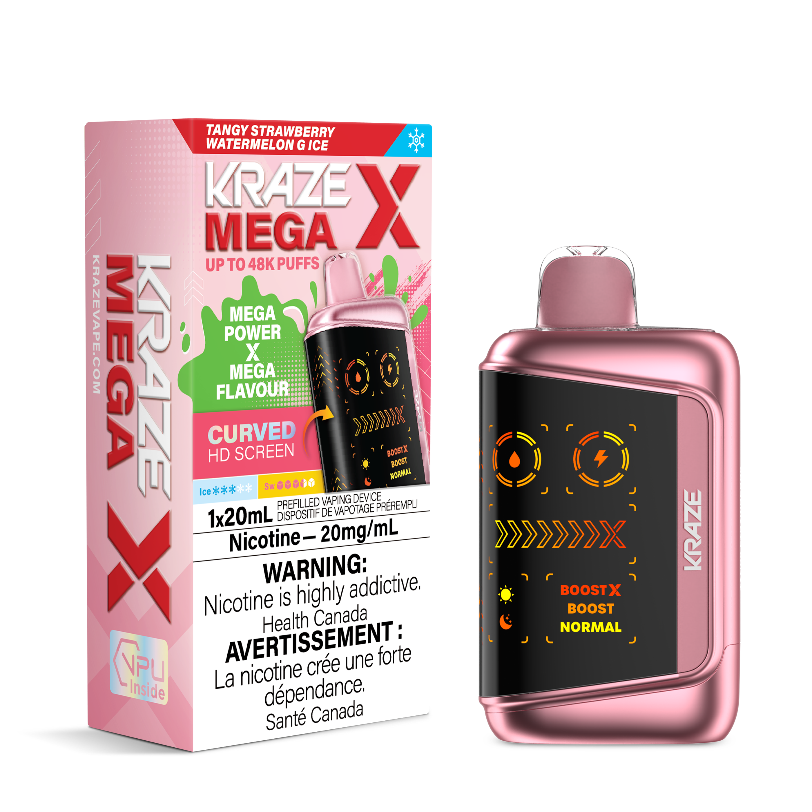 KRAZE MEGA 48K - TANGY STRAWBERRY WATERMELON G ICE