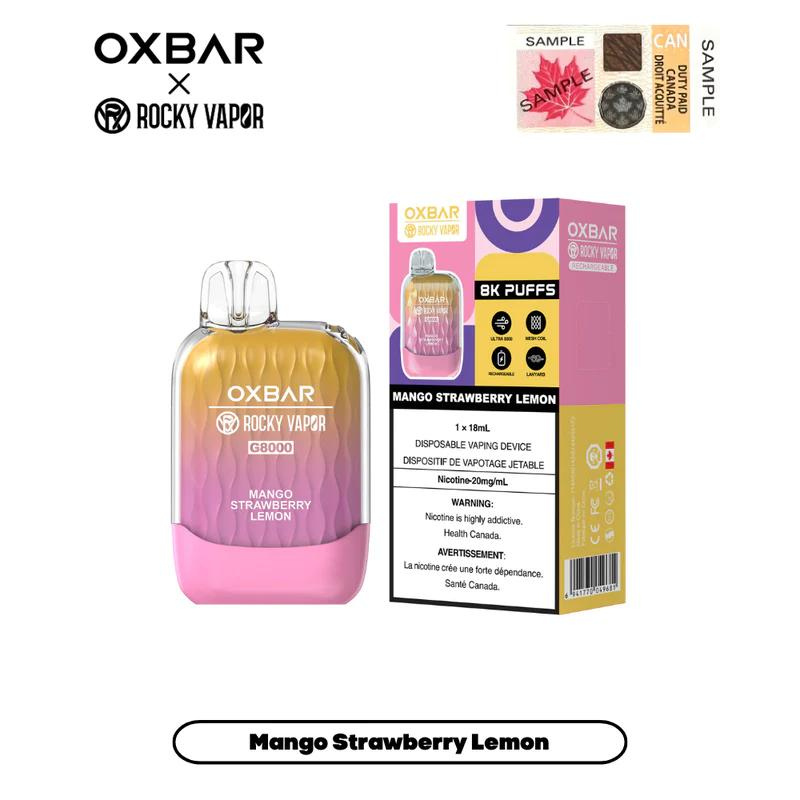 OXBAR 8000 MANGO STRAWBERRY LEMON