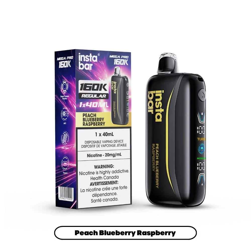 INSTA BAR MEGA PRO 160K - Peach Blueberry Raspberry