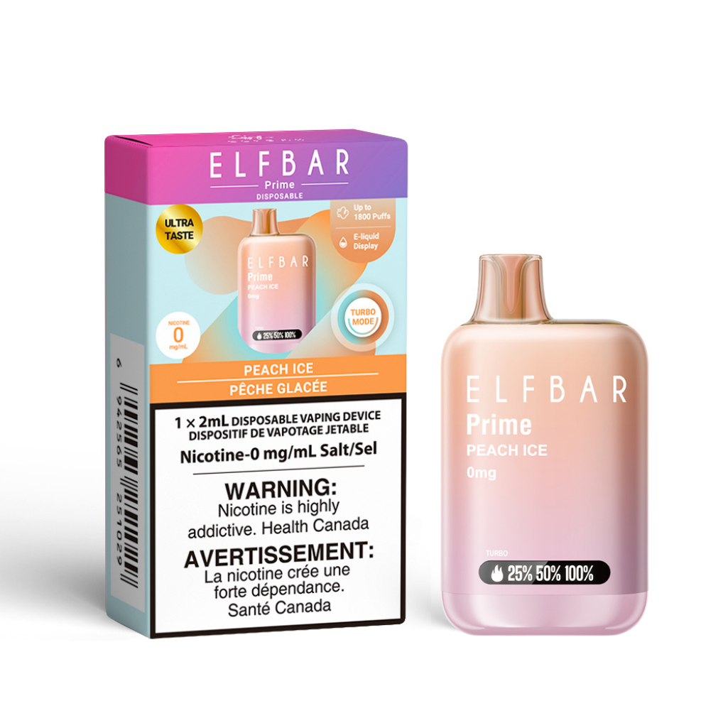 ELFBAR Prime 1800 Zero Nicotine - Peach ice