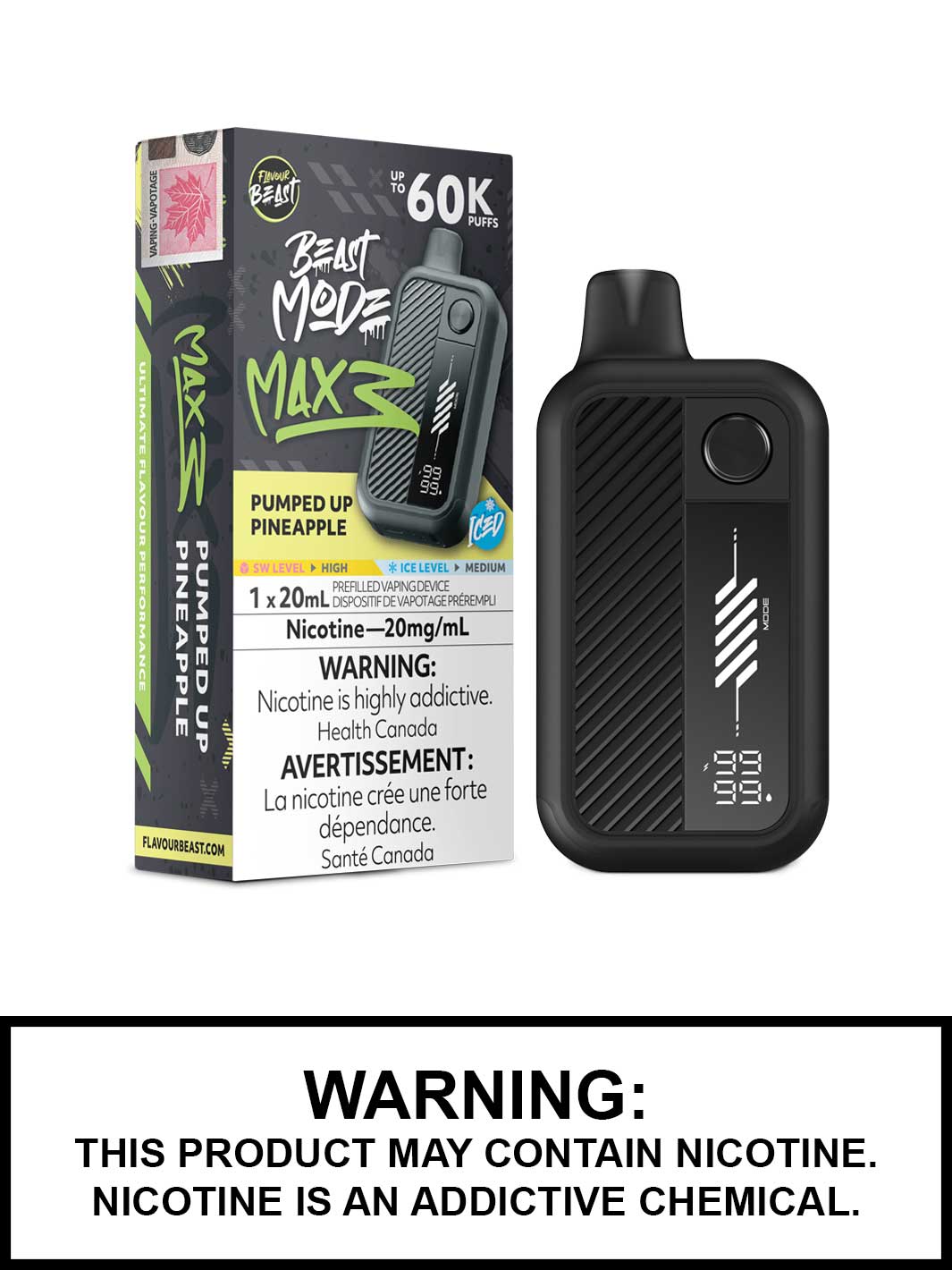 FLAVOUR BEAST BEAST MODE MAX 3 60K - Pumped Up Pineapple Iced