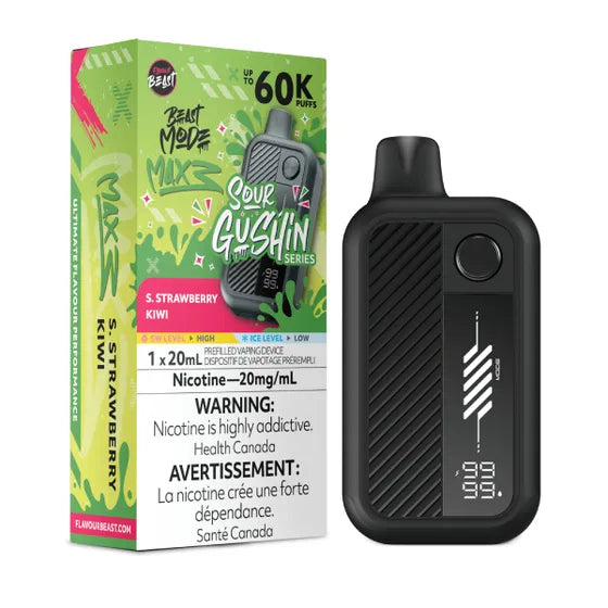 FLAVOUR BEAST BEAST MODE MAX 3 60K - Sour Gushin S. Strawberry Kiwi
