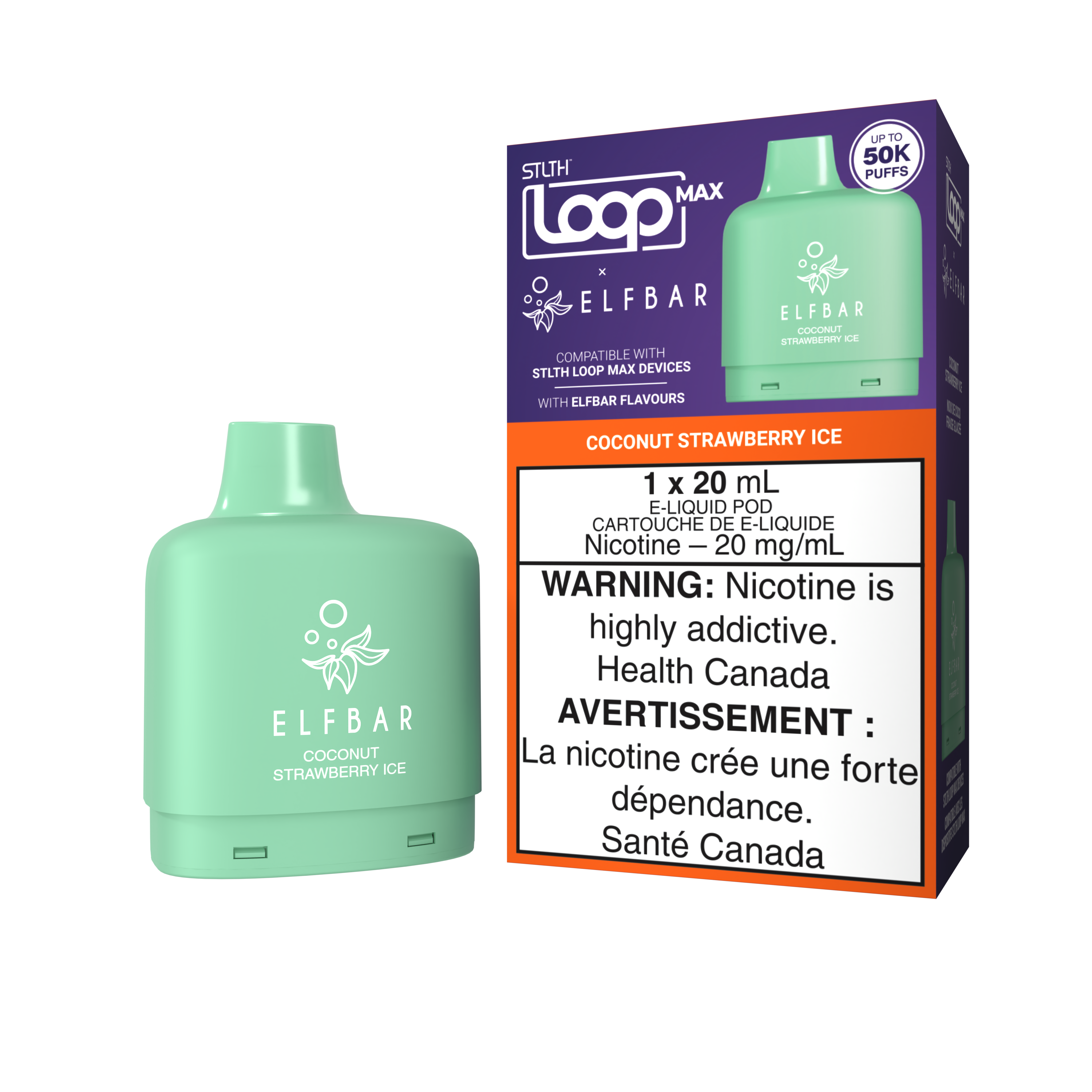 STLTH LOOP MAX X ELFBAR POD PACK - Coconut Strawberry Ice