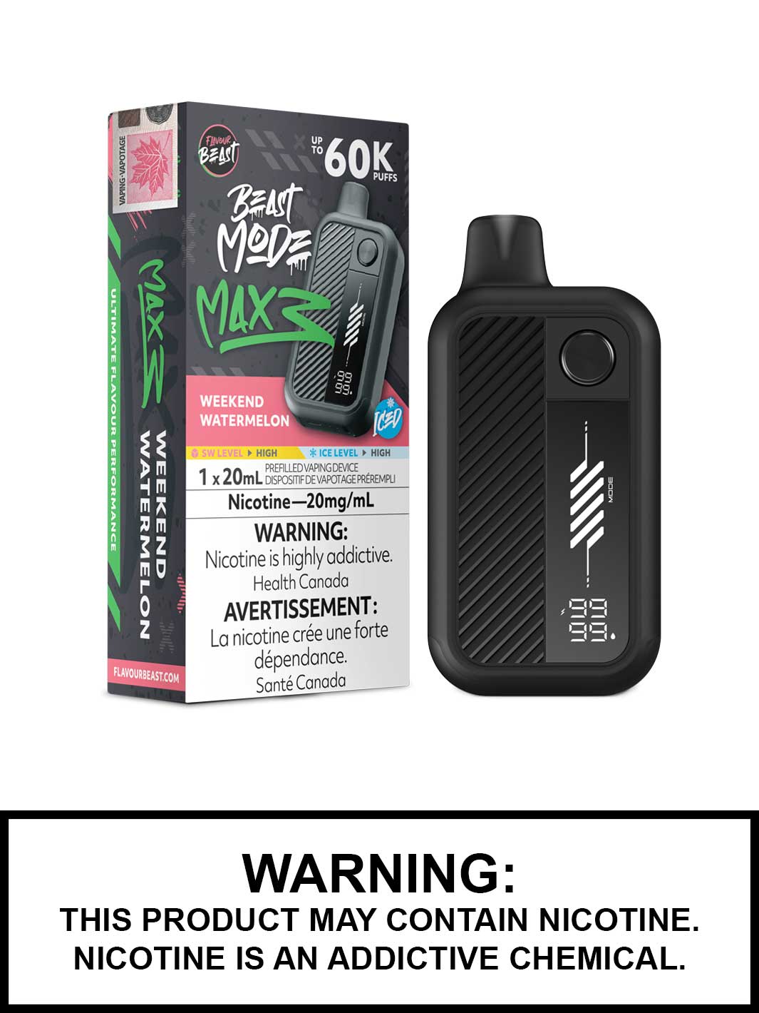 FLAVOUR BEAST BEAST MODE MAX 3 60K - Weekend Watermelon Iced