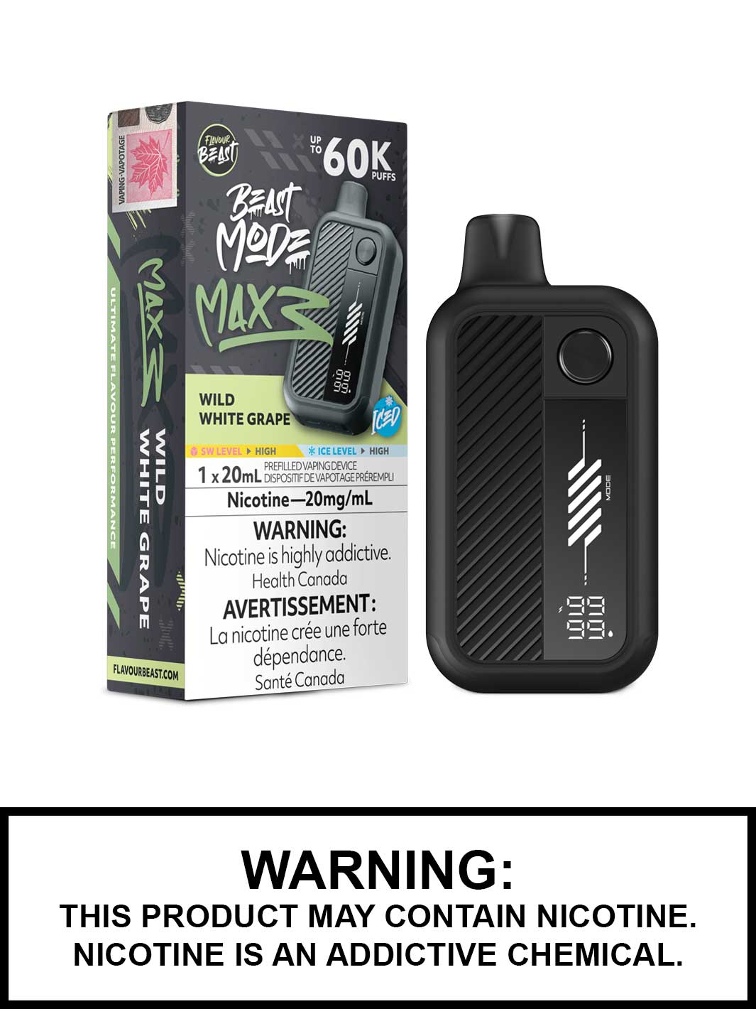 FLAVOUR BEAST BEAST MODE MAX 3 60K - Wild White Grape Iced