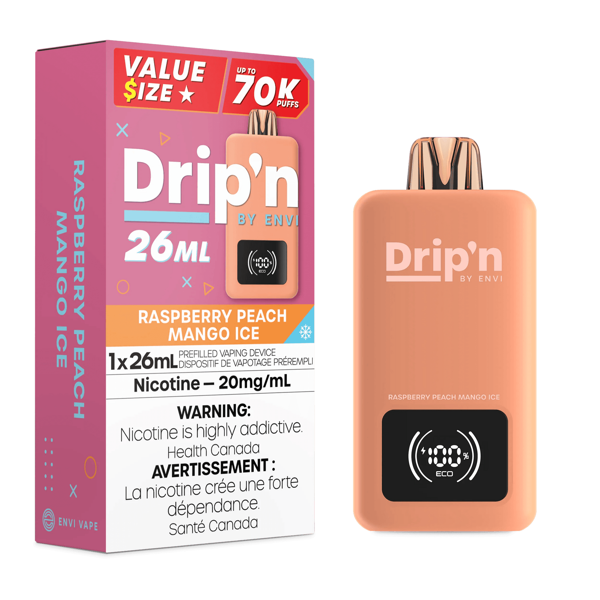 DRIP'N 70K Raspberry Peach Mango Ice