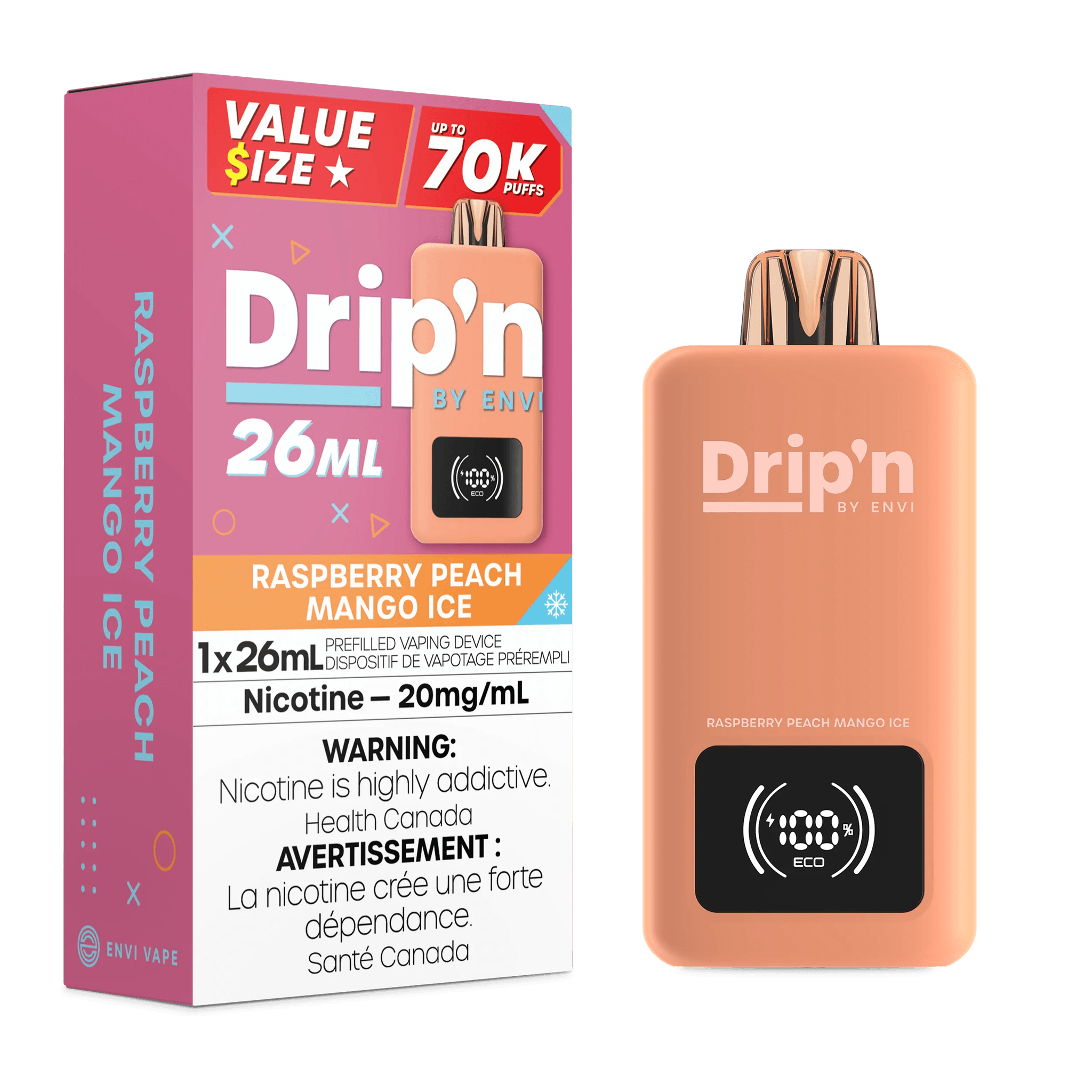 DRIP'N 70K Raspberry Peach Mango Ice