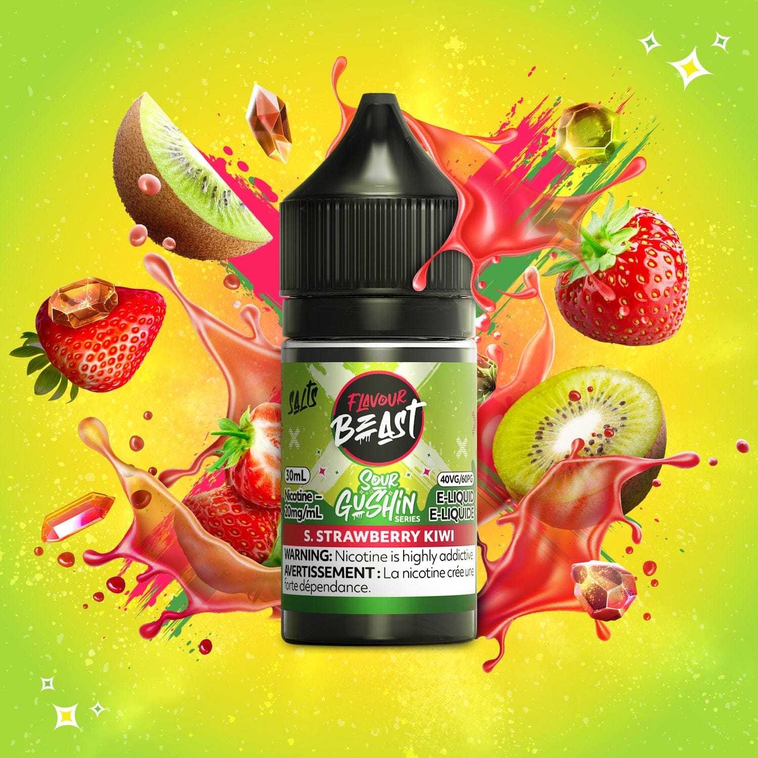 Flavour Beast Gushin - Sour Strawberry Kiwi