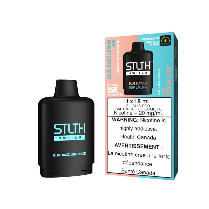 STLTH SWITCH 15K BLUE RAZZ LEMON ICE & JUICY PEACH ICE