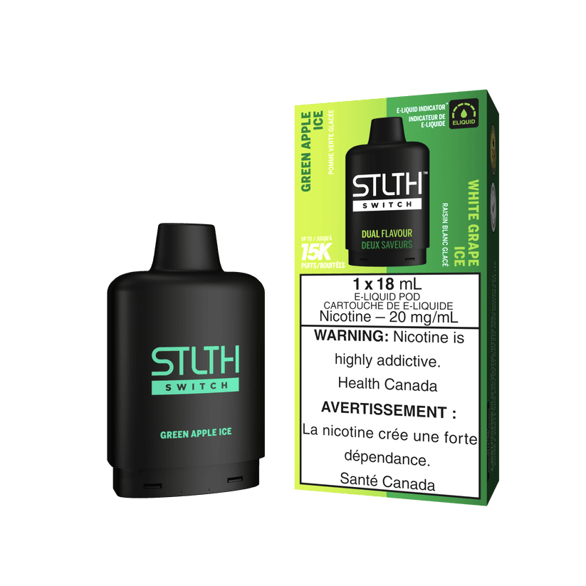 STLTH SWITCH 15K GREEN APPLE ICE & WHITE GRAPE ICE