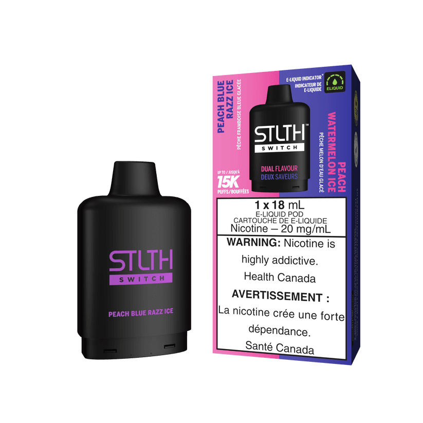 STLTH SWITCH 15K PEACH BLUE RAZZ ICE & PEACH WATERMELON ICE