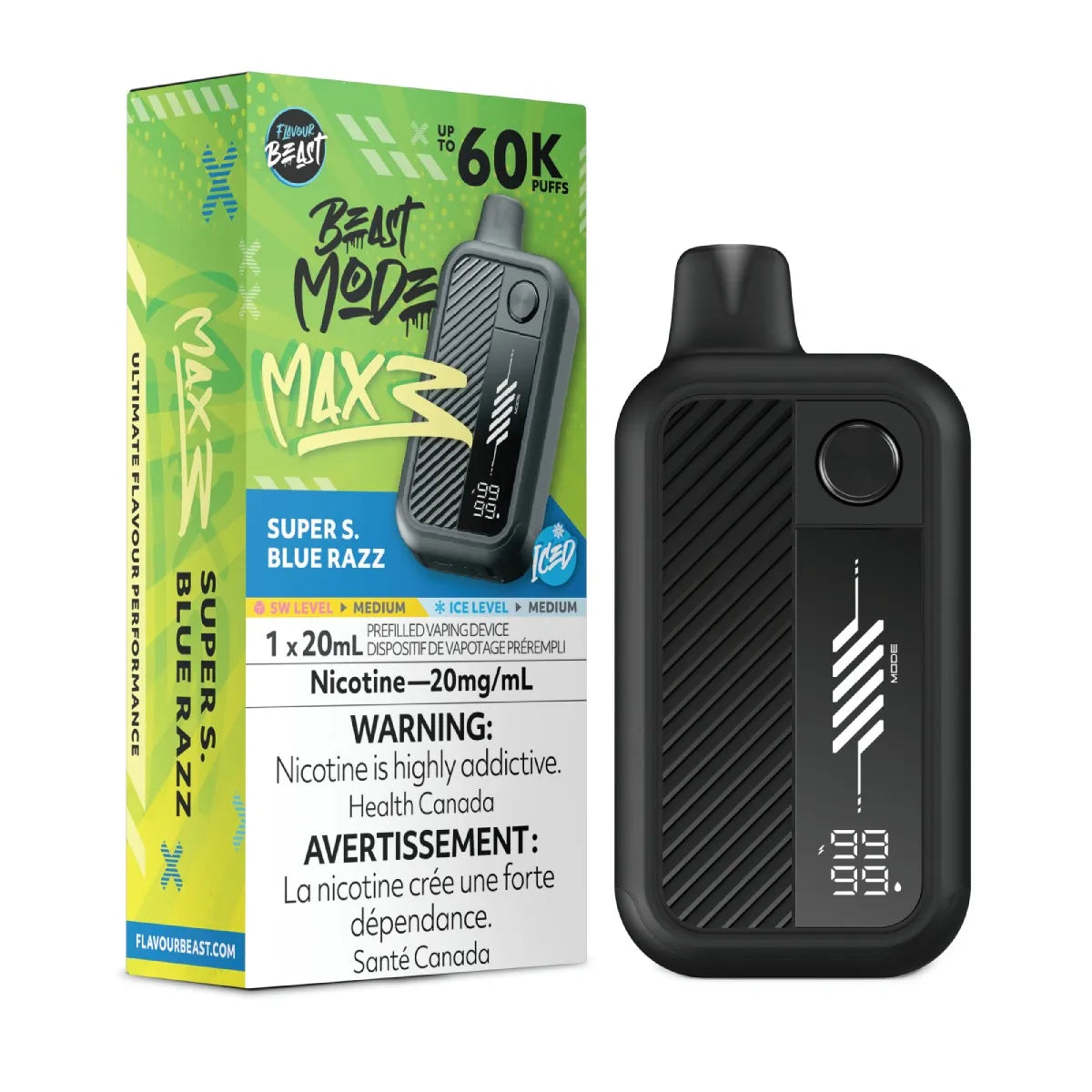 FLAVOUR BEAST BEAST MODE MAX 3 60K - Super S. blue Razz