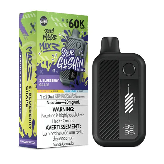 FLAVOUR BEAST BEAST MODE MAX 3 60K - Sour Gushin S. Blueberry Grape