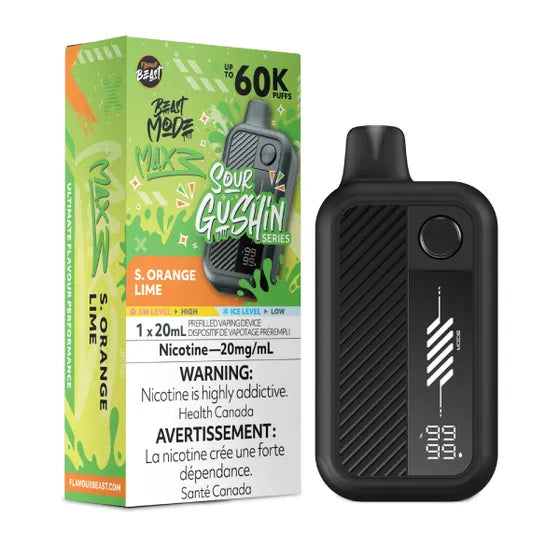 FLAVOUR BEAST BEAST MODE MAX 3 60K - Sour Gushin S. Orange Lime