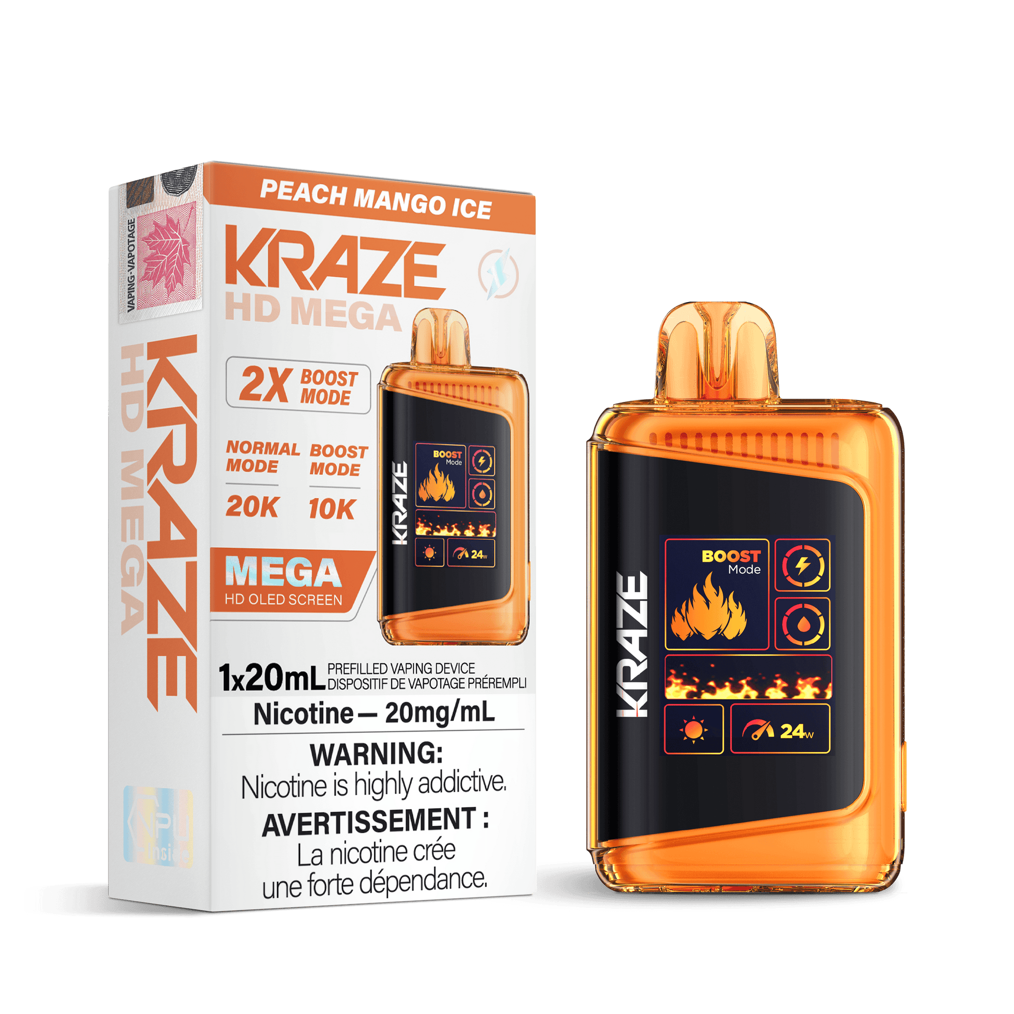 KRAZE HD MEGA 20K PEACH MANGO ICE